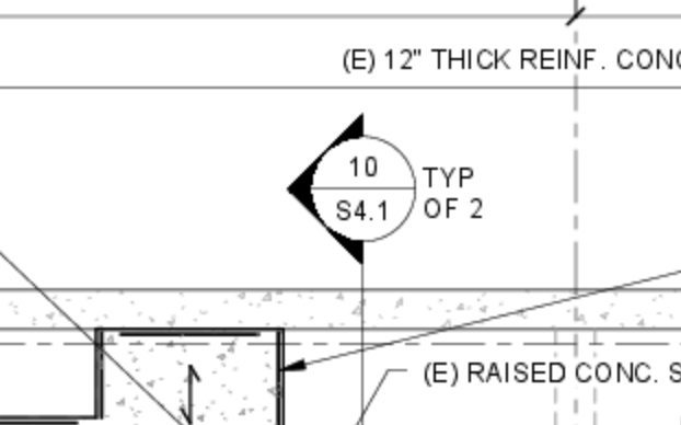 Example reference symbol in a construction drawing